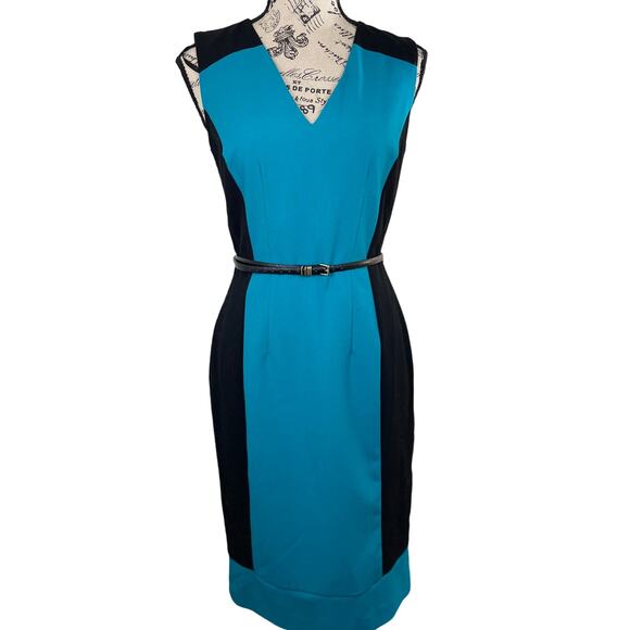 Calvin Klein Knee Length Color Block Dress - Picture 1 of 9